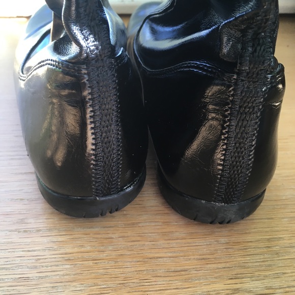 Franco Sarto Retro Style Fitted Black Patent Knee High Boots Black - Picture 3 of 9